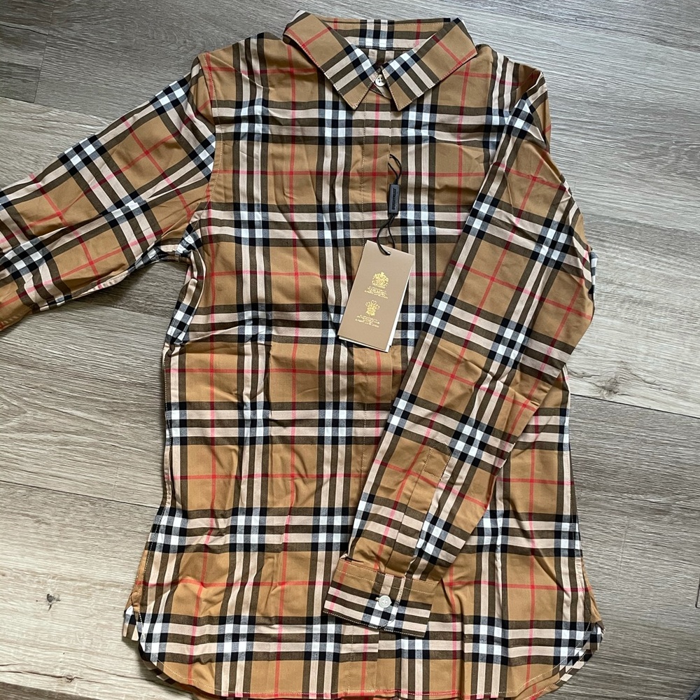 Burberry Long Sleeve Plaid Shirt